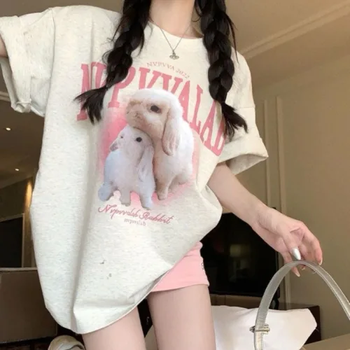 누적판배10000장 순면 동물 티셔츠 반팔티 이너 오버핏 루즈핏 가나디 여름옷 여름반팔 티셔츠