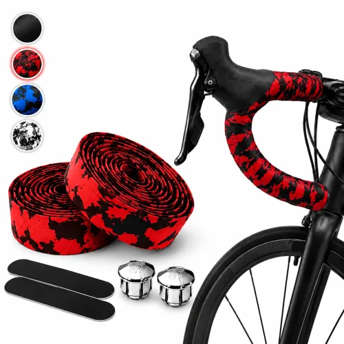 논슬립맥스 핸들그립테이프 자전거 바테이프 손저림 방지 로드 픽시 MTB, 1개, 레드 카모