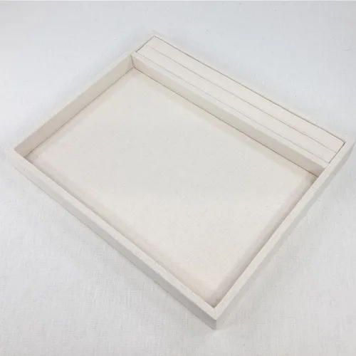 린넨 서비스판 30x25 다용도 진열대 반지 귀걸이 목걸이 팔찌 진열판 (브라운 아이보리 베이지) (1722)