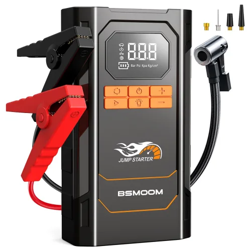 BSMOOM 4000A 자동차 점프스타터+에어펌프+대용량 보조배터리+12V 모든 차종 호환가능, 12400mAh, 1개
