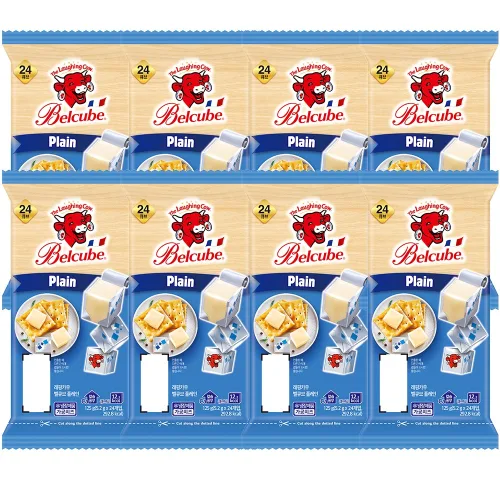 래핑카우 벨큐브 치즈 24큐브 125g 플레인 8개, 125g, 8개