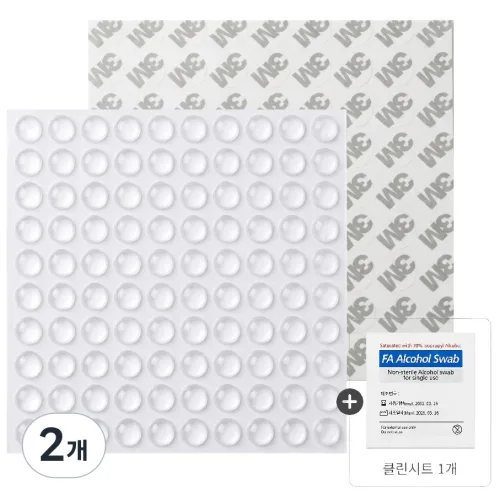 3M 제이테크 미끄럼방지 충격완화 소음방지 범퍼 스티커 100p 클린시트 세트, 투명, 2개