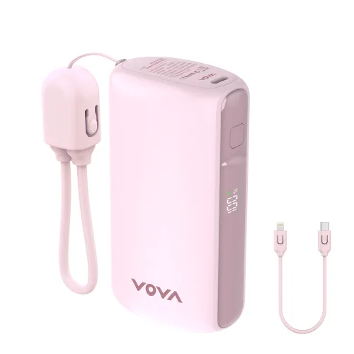 보바 그립 미니 고속충전 보조배터리 10000mAh, VA-115, 핑크