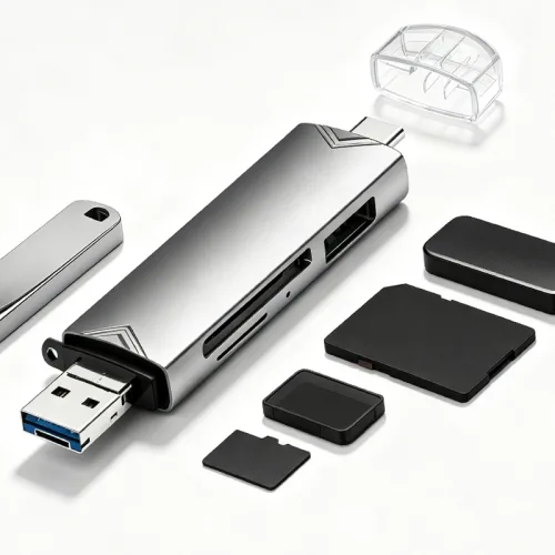 alwanking 마이크로 sd카드 리더기 c타입 USB 젠더 3.0 고속 6 in 1 동시 읽기 OTG 멀티 카드리더기
