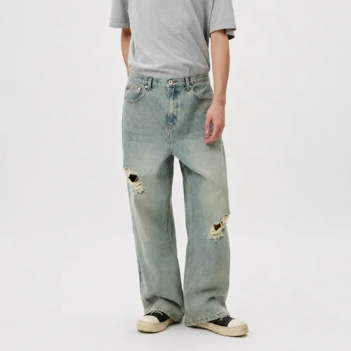 [노페이머스] Damage Washed Wide Jeans(WIDE FIT)