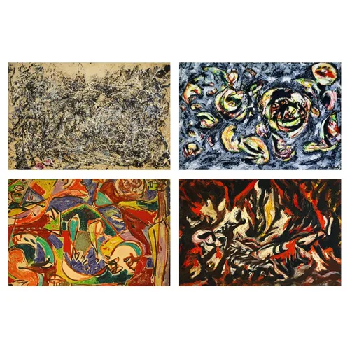 고려미술 명작 갤러리 잭슨폴록 잭슨폴락 Jackson Pollock 명화 그림 액자 인테리어 캔버스액자 와이드형 3종