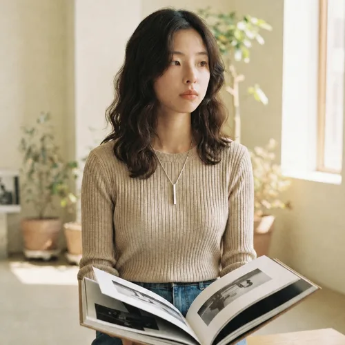 미각인 써지컬 이니셜 각인 커플 사각 막대바 펜던트 체인 목걸이