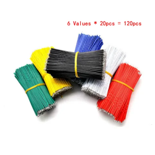 120 개대 24AWG 주석 도금 브레드 보드 PCB 솔더 케이블 24AWG 8cm 플라이 점퍼 와이어 주석 도체 와이어 1007-24AWG 커넥터