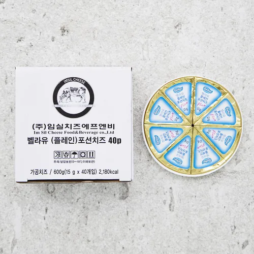 임실치즈 벨라유 플레인 포션치즈, 15g, 40개입, 1박스