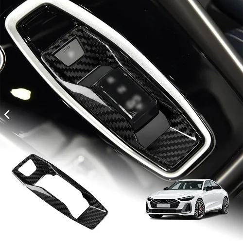 아우디 A3/A5/A6/Q5/Q6/SQ5/SQ6/RS3 e-tron GT/RS e-tron GT(2025년부터), Q4 e-tron(2024년부터)용 순수 카본 파이버 기어 노브, 블랙 - 경질 탄소 섬유, 기타