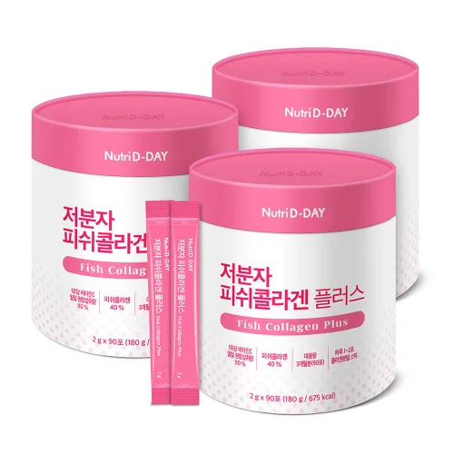 뉴트리디데이 저분자 피쉬콜라겐 플러스, 180g, 3개