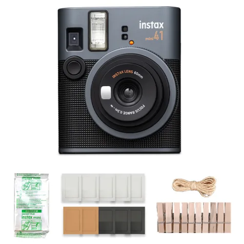 인스탁스 미니41 즉석카메라 + 미니필름 10장 + 종이액자 + 나무데코 세트 instax mini 41, instax mini 41, 1세트