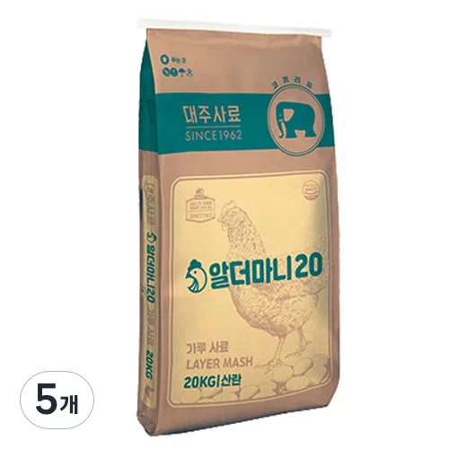 대주 알더마니20 산란중기 대용량 닭 병아리 사료, 5개, 20kg