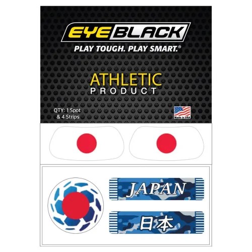 EYEBLACK 국가대표 국기 아이블랙 1쌍 + 축구 스트립 세트 (총 5 pcs) 월드컵 응원템 각종 스포츠 축구 야구 MADE IN USA, 1세트, 일본 JAPAN - 1
