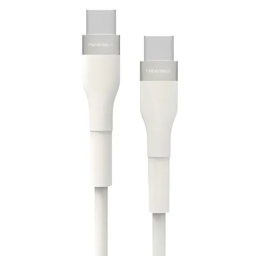 로랜텍 60W PD 파스텔 C to C 초고속충전 케이블, 1개, 크림, 1.2m
