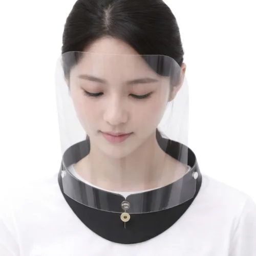 투명 위생 마스크 조리용 작업용 페이스가드, 블랙, 1개, 1개입