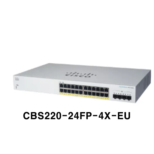 시스코 CBS220-24FP-4X-EU 기가비트 POE+ 382W 24포트 10G 4SFP+광포트 스위치허브, CBS220-24FP-4X-EU, 1개
