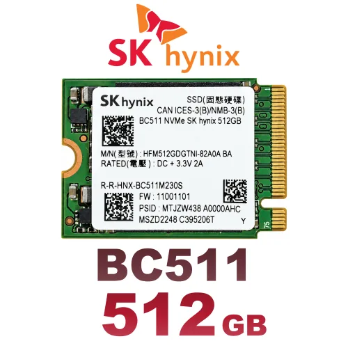 SK하이닉스 NVMe M.2 SSD, BC511 2230, 512GB