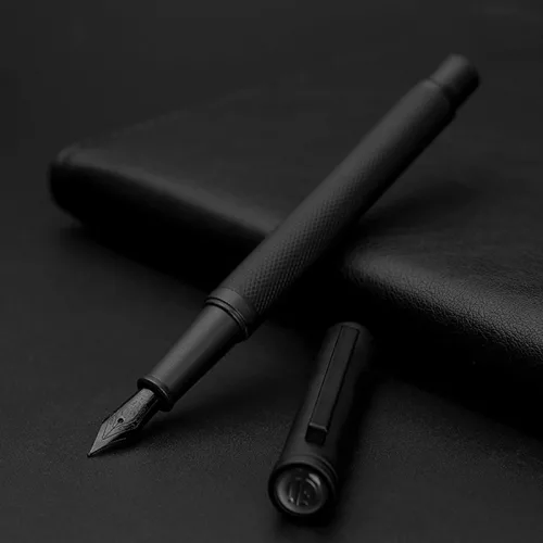 GShuang 만년필 고급 명품 선물 필기구 메탈 펜촉 만년필, 블랙, F