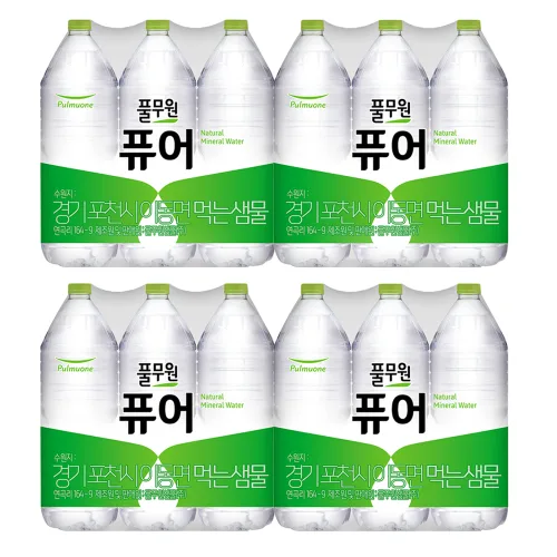 풀무원 퓨어 무라벨 생수, 2L, 24개