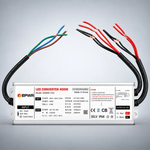 인허브 이파워 SMPS LED 400W 안정기 24V 3구 모듈 슬림형 라인조명 전용, 1개