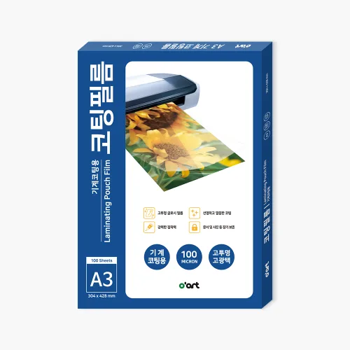 오아트 A3 기계 코팅지 100mic 100매입 투명 라미네이팅 필름, 1개, A3