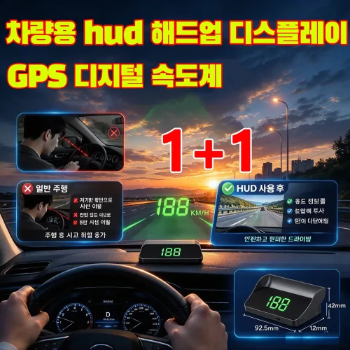 [2027 신상품] 차량용 hud 해드업 디스플레이 차량용 gps 디지털 속도계 자동차 앞유리 네비게이션, 1개, 케슬라-흰색 글꼴*2