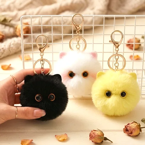 태은랩 초귀염 귀여움폭발 고양이 털뭉치 키링 3종세트