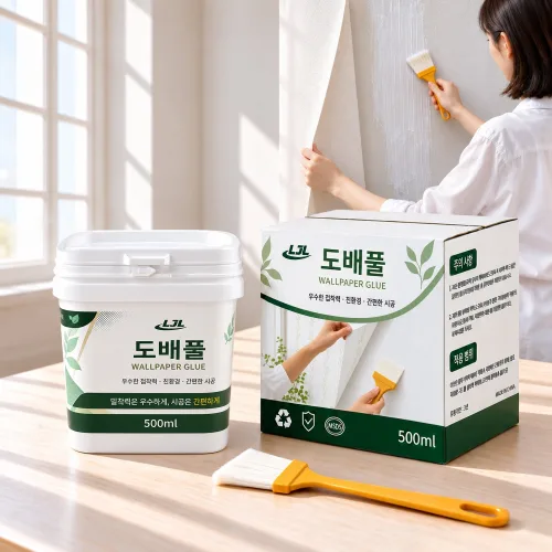 LJL 도배풀 벽지풀 벽지 접착제 들뜸 보수 셀프도배 부분 벽지 수리 도배 접착제 간편 시공, 화이트