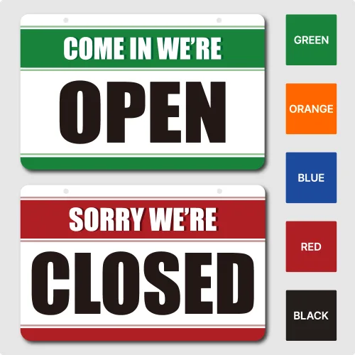 PIOZ 오픈클로즈 알루미늄 표지, 1개, OPEN-CLOSED. RED