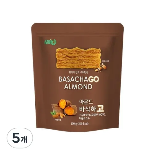 아몬드바삭하고, 아바삭하고 바삭한 고구마칩, 5개, 100g