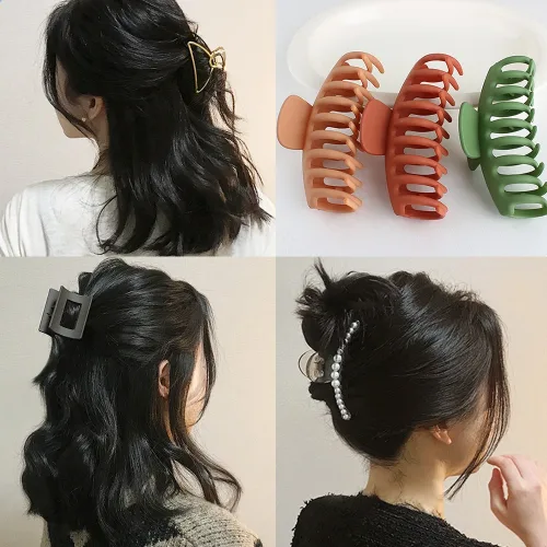 헤어집게핀 올림머리 집게핀 반묶음 반머리 메탈 골드 진주 사각 무광 단발 대형 나비 바렛