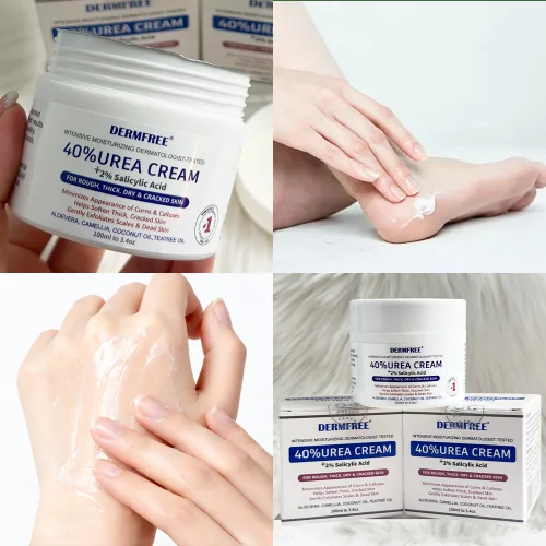 DERMFREE 유리아 크림 고보습 우레아 풋크림 유레아 크림 함익병 뒷꿈치 풋크림 우레아 크림 뒷꿈치 유리아 요소 크림 피부연화제 발크림 각질 보습, 1개, 100ml, 2개입