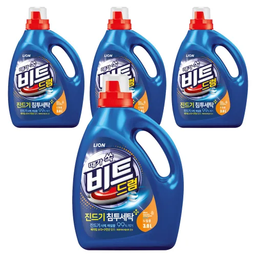 비트 드럼용 액상세제 본품, 3L, 1개입, 4개