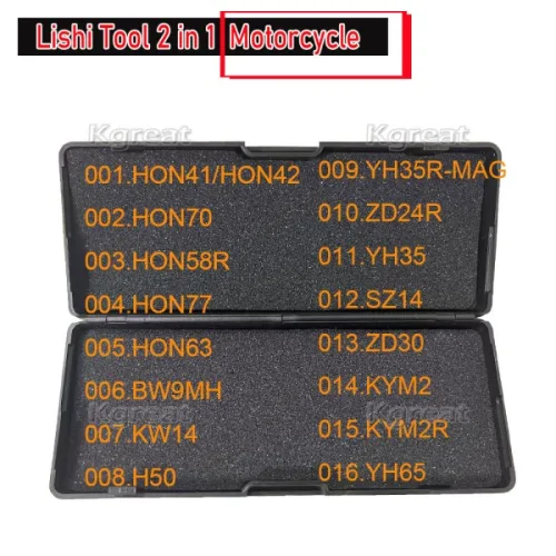 LISHI 2 IN 오토바이 HON41/HON42 HON70 BW9MH KW14 ZD24R ZD30 KYM2 HD74