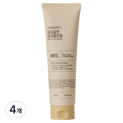 바이아우어 하트놀 바디스크럽 머스크플로럴향, 4개, 150ml