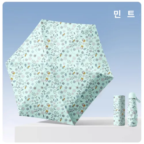 꽃무늬 자외선차단 5단 초경량 미니 암막 양산 겸 우산