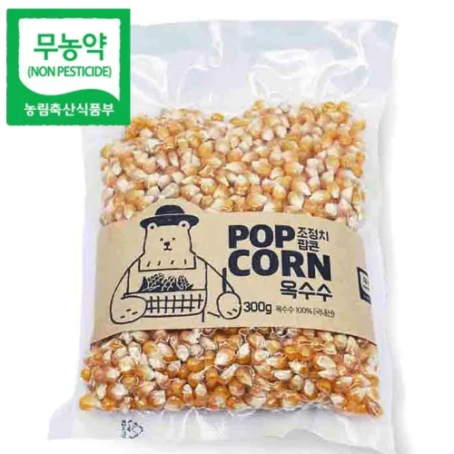 국내산 리얼 친환경 무농약 팝콘옥수수 300g, 3개, 300g