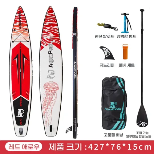 수상경주 서서타는 427x76x15 레드 애로우 SUP 탄소 강화 섬유 아쿠아패들 에어슬러리보드 스탠딩