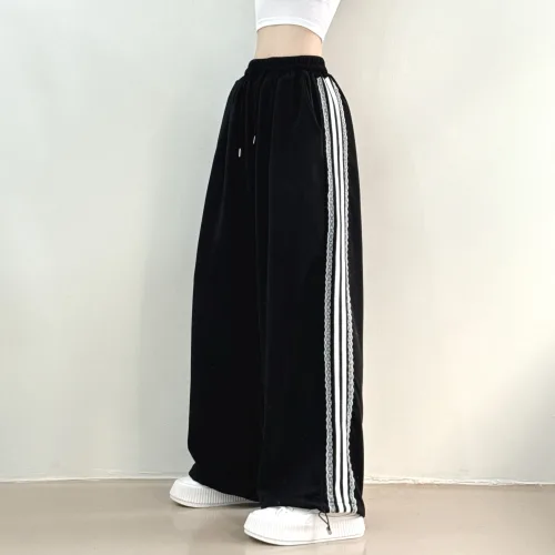 제이앤썸 사이드 레이스 라인 트레이닝 팬츠 밴딩 와이드 조거 밑단스트링 트랙팬츠 봄 여름 바지