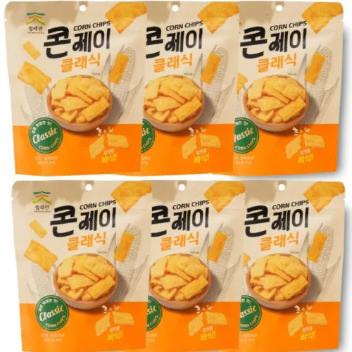 콘제이 기름기 ZERO 옥수수칩 로스팅 맛있는 건강간식, 6개, 80g