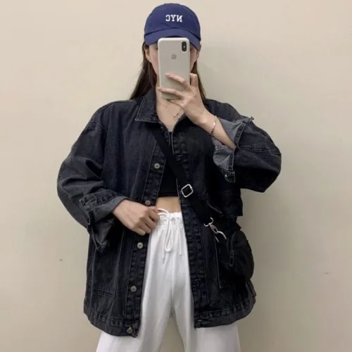 시크언니 오버핏 데님자켓 청자켓