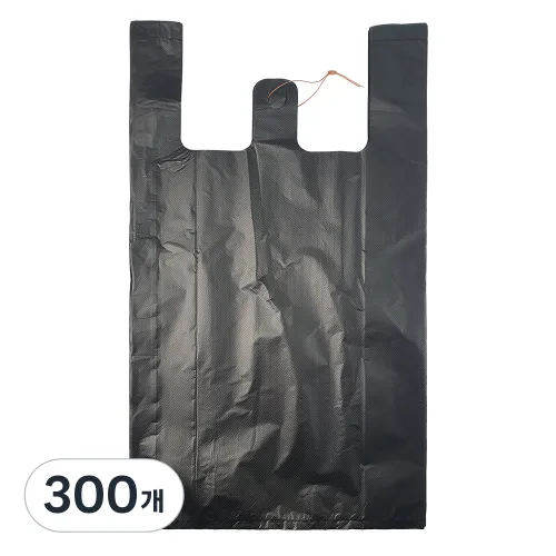 월드크린 손잡이 비닐 봉투 검정, 40L, 300개