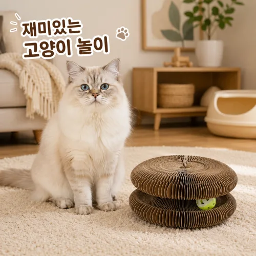 커버원 귀여운 손풍금 스크래쳐 고양이 장난감