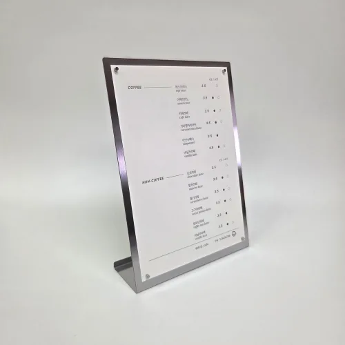 A4 스텐 메뉴판 세로 가격표 실버 블랙 골드