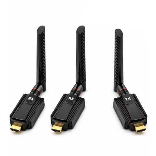 HDMI 무선 송수신기 세트 PC 1대-최대 모니터 5대 연결 지원, 200m 장거리 무선 전송, 1세트, 송신기 PC 1대-수신기 TV 2대