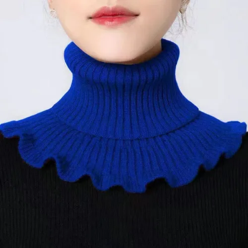 헨센 여성 보온 넥워머 니트 페이크폴라