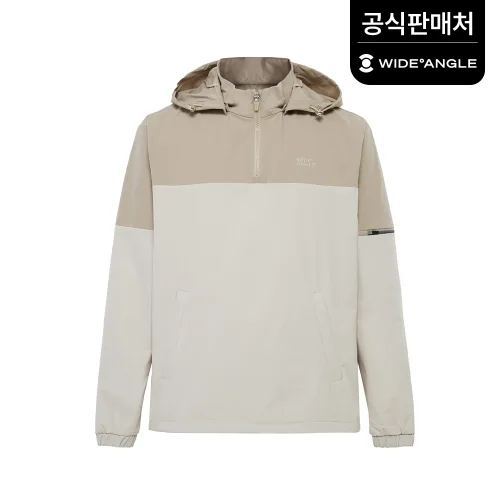 와이드앵글 공식 신상 남성 CO 컬러블록 쿼터집업 후드 골프 아노락 M WMU25152