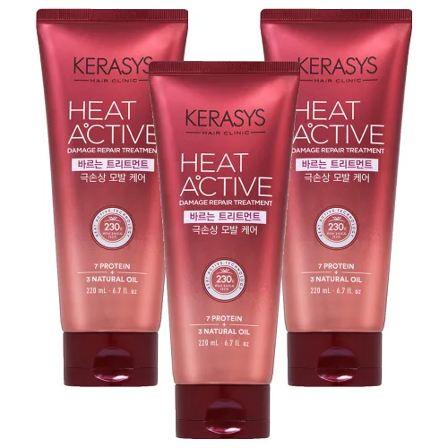 케라시스 히트 액티브 극손상 바르는 트리트먼트, 220ml, 3개