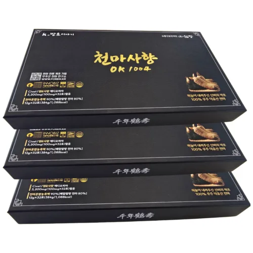 [프리미엄 부모님 효도선물]무주 발효천마 농축액 90% 사향 3200mg 천마사향, 3개, 384g